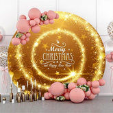 Lofaris Gold Glitter Round Chrismas And New Year Party Backdrop
